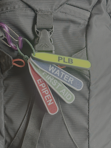 Backpack with PackAlert Tags